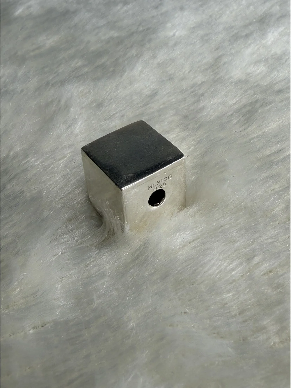 Vintage Silpada Retired S0832 Sterling Silver .925 Square Cube Slide Charm